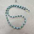 Sapphire & Quartz Beads Necklace : 11.65gms 925 Sterling Silver Blue Sapphire Green Quartz Briolette Faceted Plain Oval Cushion Necklace 18"