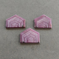 Rosemary Sapphire Gemstone Flat Slices : 142.60cts Natural Untreated Pink Sheen Sapphire Uneven Shape 27*34mm - 26*37mm 3pcs