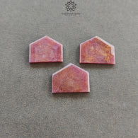 Rosemary Sapphire Gemstone Flat Slices : 84.00cts Natural Untreated Pink Sheen Sapphire Uneven Shape 21*25mm - 22*27mm 3pcs