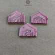 Rosemary Sapphire Gemstone Flat Slices : 148.60cts Natural Untreated Pink Sheen Sapphire Uneven Shape 26*36mm - 27*36mm 3pcs