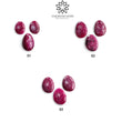 Ruby Gemstone Rose Cut : Natural Untreated Unheated Red Ruby Egg Shape 3pcs Sets