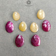 Ruby & Yellow Sapphire Gemstone Rose Cut : 55.60cts Natural Untreated Ruby Sapphire Egg Shape 13*10mm - 17.5*13mm 8pcs