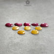 Ruby & Yellow Sapphire Gemstone Rose Cut : 28.10cts Natural Untreated Ruby Sapphire Egg Shape 9*7mm - 12*8mm 10pcs