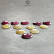 Ruby & Yellow Sapphire Gemstone Rose Cut : 64.10cts Natural Untreated Ruby Sapphire Egg Shape 12.5*10mm - 15.5*12mm 12pcs Lot