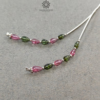 Watermelon Tourmaline Gemstone Loose Beads : 6.65cts Natural Multi Color Tourmaline Uneven Shape Plain Drops Nuggets 5mm - 7mm