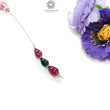 Watermelon Tourmaline Gemstone Loose Beads : 9.00cts Natural Multi Color Tourmaline Plain Teardrops Nuggets 8mm - 9.5mm