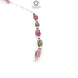 Watermelon Tourmaline Gemstone Loose Beads : 10.25cts Natural Multi Color Tourmaline Plain Teardrops Nuggets 8mm - 10mm