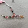 Watermelon Tourmaline Gemstone Loose Beads : 21.15cts Natural Multi Color Tourmaline Plain Teardrops Nuggets 5mm - 12mm