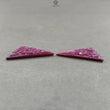 Ruby Gemstone Carving : 33.30cts Natural Untreated Unheated Red Ruby Hand Carved Triangle Shape 32*23mm - 32.5*22.5mm 2pcs