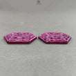 Ruby Gemstone Carving : 72.30cts Natural Untreated Unheated Red Ruby Hand Carved Hexagon Shape 36*27.5mm Pair