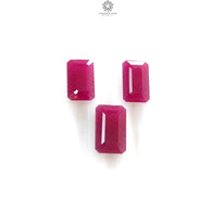 Ruby Gemstone Normal Cut : 14.50cts Natural Untreated Unheated Red Ruby Baguette Shape 11.5mm - 12.5mm 3pcs