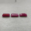 Ruby Gemstone Normal Cut : 17.40cts Natural Untreated Unheated Red Ruby Baguette Shape 13*8mm - 13.5*8.5mm 3pcs