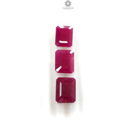 Ruby Gemstone Normal Cut : 19.40cts Natural Untreated Unheated Red Ruby Baguette Shape 11.5*9mm - 12*9.5mm 3pcs
