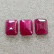 Ruby Gemstone Normal Cut : 19.40cts Natural Untreated Unheated Red Ruby Baguette Shape 11.5*9mm - 12*9.5mm 3pcs