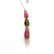 Watermelon Tourmaline Gemstone Loose Beads : 14.00cts Natural Multi Color Tourmaline Plain Teardrops Nuggets 9mm - 15mm