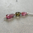 Watermelon Tourmaline Gemstone Loose Beads : 14.00cts Natural Multi Color Tourmaline Plain Teardrops Nuggets 9mm - 15mm