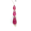 Rubellite Tourmaline Gemstone Loose Beads : 15.40cts Natural Untreated Tourmaline Plain Teardrops Nuggets 9mm - 15mm