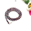 Raspberry Sheen Purple Pink Sapphire Gemstone Beads Necklace: 29.17gms (apx) Natural Sapphire Round Shape Side Faceted Necklace 6mm-7mm 20"