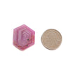Rosemary Sheen SAPPHIRE Gemstone Flat Slices : Natural Untreated Unheated Pink Sapphire Hexagon Shape 1pc 2pcs Set