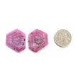 Rosemary Sheen SAPPHIRE Gemstone Flat Slices : Natural Untreated Unheated Pink Sapphire Hexagon Shape 2pcs Set