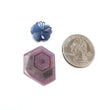 Rosemary Sheen SAPPHIRE Gemstone Flat Slices & Flower Carving : Natural Untreated Unheated Multi Sapphire Round , Hexagon Shapes Sets