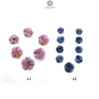 Rosemary Sheen Pink Blue SAPPHIRE Carving : Natural Untreated Sapphire Gemstone Hand Carved Flower 6pcs , 9pcs Lots