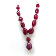 RUBY Gemstone Plain Loose Beads : 83.00cts Natural Untreated Unheated Ruby Uneven Tumble Beads 8mm - 13mm