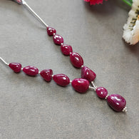 RUBY Gemstone Plain Loose Beads : 83.00cts Natural Untreated Unheated Ruby Uneven Tumble Beads 8mm - 13mm