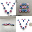 MULTI SAPPHIRE Gemstone Carving : Natural Untreated Sheen Sapphire Hand Carved FLOWER 11mm - 13mm Sets