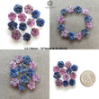 MULTI SAPPHIRE Gemstone Carving : Natural Untreated Sheen Sapphire Hand Carved FLOWER 10mm - 14mm Sets