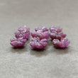 Rosemary Sheen Pink SAPPHIRE Carving : Natural Untreated Sapphire Gemstone Hand Carved Flower 10mm-14mm 9pcs Lots