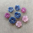 Rosemary Sheen Pink & Multi SAPPHIRE Carving : Natural Untreated Sapphire Gemstone Hand Carved Flower 9mm-14mm Lots