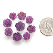 Rosemary Sheen Pink SAPPHIRE Carving : Natural Untreated Sapphire Gemstone Hand Carved Flower 10mm - 12.5mm 9pcs Lots