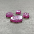Rosemary Sheen SAPPHIRE Gemstone Flat Slices : Natural Untreated Unheated Pink Sapphire Hexagon Shape 4pcs 12pcs Lots