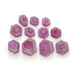 Rosemary Sheen SAPPHIRE Gemstone Flat Slices : Natural Untreated Unheated Pink Sapphire Hexagon Shape 9pcs 11pcs Lots