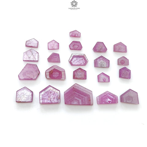 Rosemary Sheen SAPPHIRE Gemstone Flat Slices : Natural Untreated Unheated Pink Sapphire Uneven Shape 4*7mm - 12*17mm 21pcs