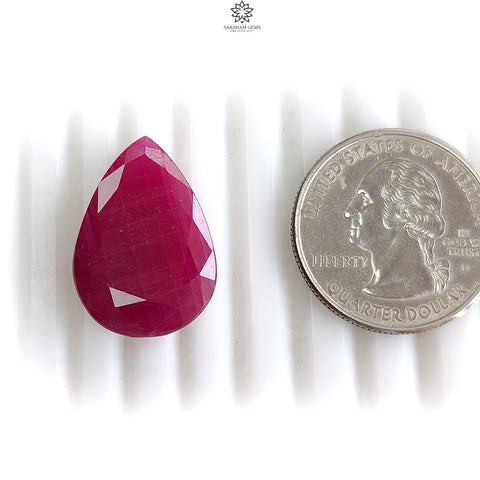 Ruby Gemstone Normal Cut :18.00cts Natural Untreated Unheated Red Ruby Pear Shape 24*16mm 1pc