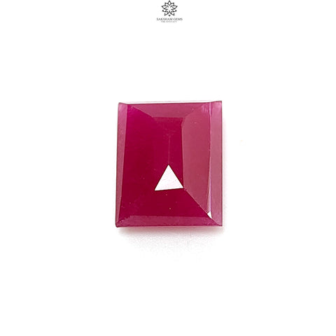 Ruby Gemstone Step Cut : 5.20cts Natural Untreated Unheated Red Ruby Baguette Shape 11*9mm 1pc
