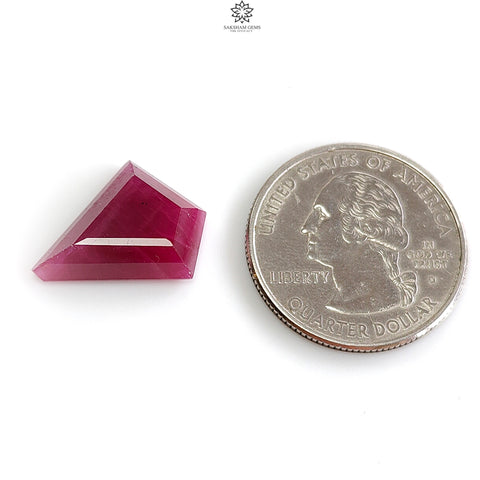 Ruby Gemstone Step Cut : 11.40cts Natural Untreated Unheated Red Ruby Uneven Shape 20*14mm 1pc