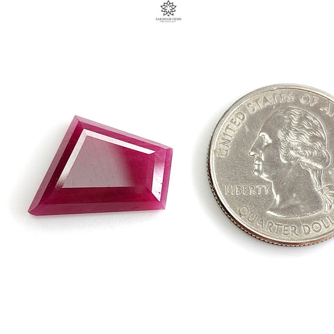 Ruby Gemstone Step Cut : 12.00cts Natural Untreated Unheated Red Ruby Trapezium Shape 17*16mm 1pc