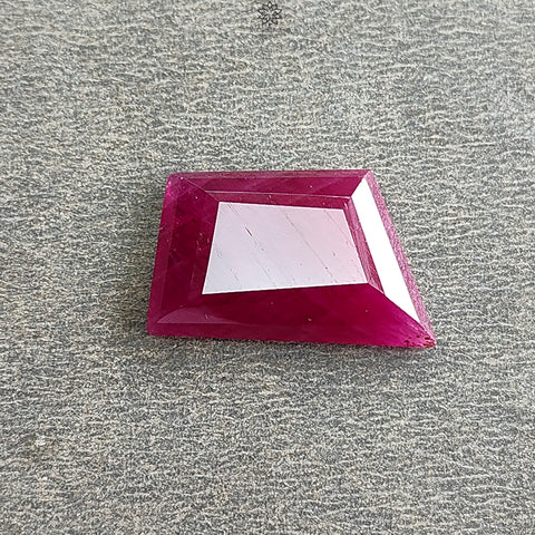 Ruby Gemstone Step Cut :12.10cts Natural Untreated Unheated Red Ruby Trapezium Shape 17*16mm 1pc
