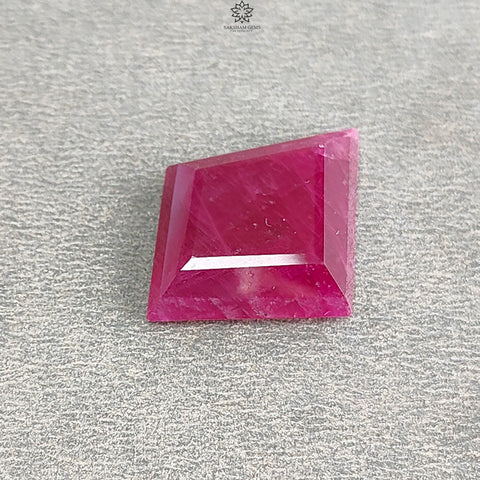 Ruby Gemstone Step Cut : 17.80cts Natural Untreated Unheated Red Ruby Trapezium Shape 17*18mm 1pc