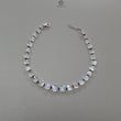 Rainbow Moonstone Gemstone Beads Bracelet : 6.56gms Natural Blue Sapphire 925 Sterling Sliver Beaded Bracelet Briolette Checker Cut 9"
