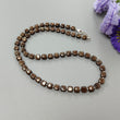 Golden Brown Chocolate Sapphire Gemstone Beads Necklace : 27.30gms Natural Plain Cushion Briolette Sapphire 925 Sterling Silver 6mm-7mm 20"