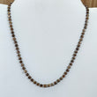 Golden Brown Chocolate Sapphire Gemstone Beads Necklace : 15.75gms (Apx) Natural Plain Cushion Sapphire 925 Sterling Silver 4mm 19" (Apx)