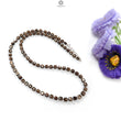 Golden Brown Chocolate Sapphire Gemstone Beads Necklace : 15.75gms (Apx) Natural Plain Cushion Sapphire 925 Sterling Silver 4mm 19" (Apx)