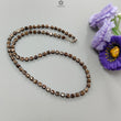 Golden Brown Chocolate Sapphire Gemstone Beads Necklace : 15.75gms (Apx) Natural Plain Cushion Sapphire 925 Sterling Silver 4mm 19" (Apx)