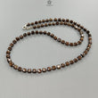 Golden Brown Chocolate Sapphire Gemstone Beads Necklace : 15.75gms (Apx) Natural Plain Cushion Sapphire 925 Sterling Silver 4mm 19" (Apx)