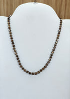 Golden Brown Sapphire Gemstone Beads Necklace : 21.00gms (Apx) Natural Plain Cushion Sapphire 925 Sterling Silver 4*3mm - 6*4mm 20