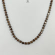 Golden Brown Sapphire Gemstone Beads Necklace : 21.00gms (Apx) Natural Plain Cushion Sapphire 925 Sterling Silver 4*3mm - 6*4mm 20" (Apx)